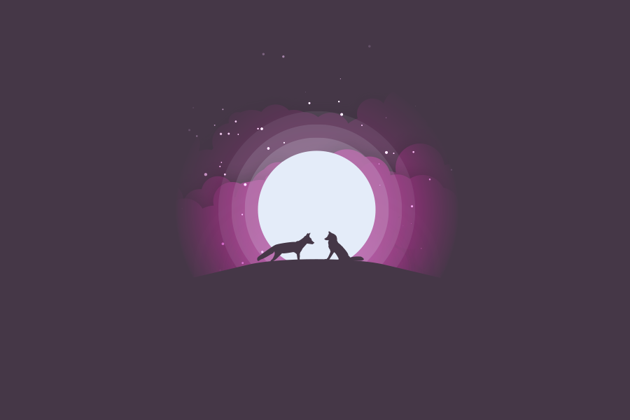 <span>Image vectorielle</span>Rencontre au clair de lune